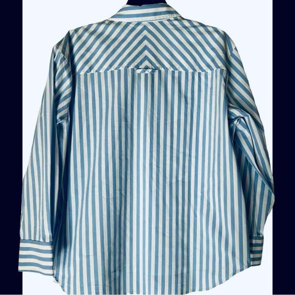 AYR The Deep End Shirt Women’s Blue White Striped Button Up Long Sleeve Small - Picture 4 of 10